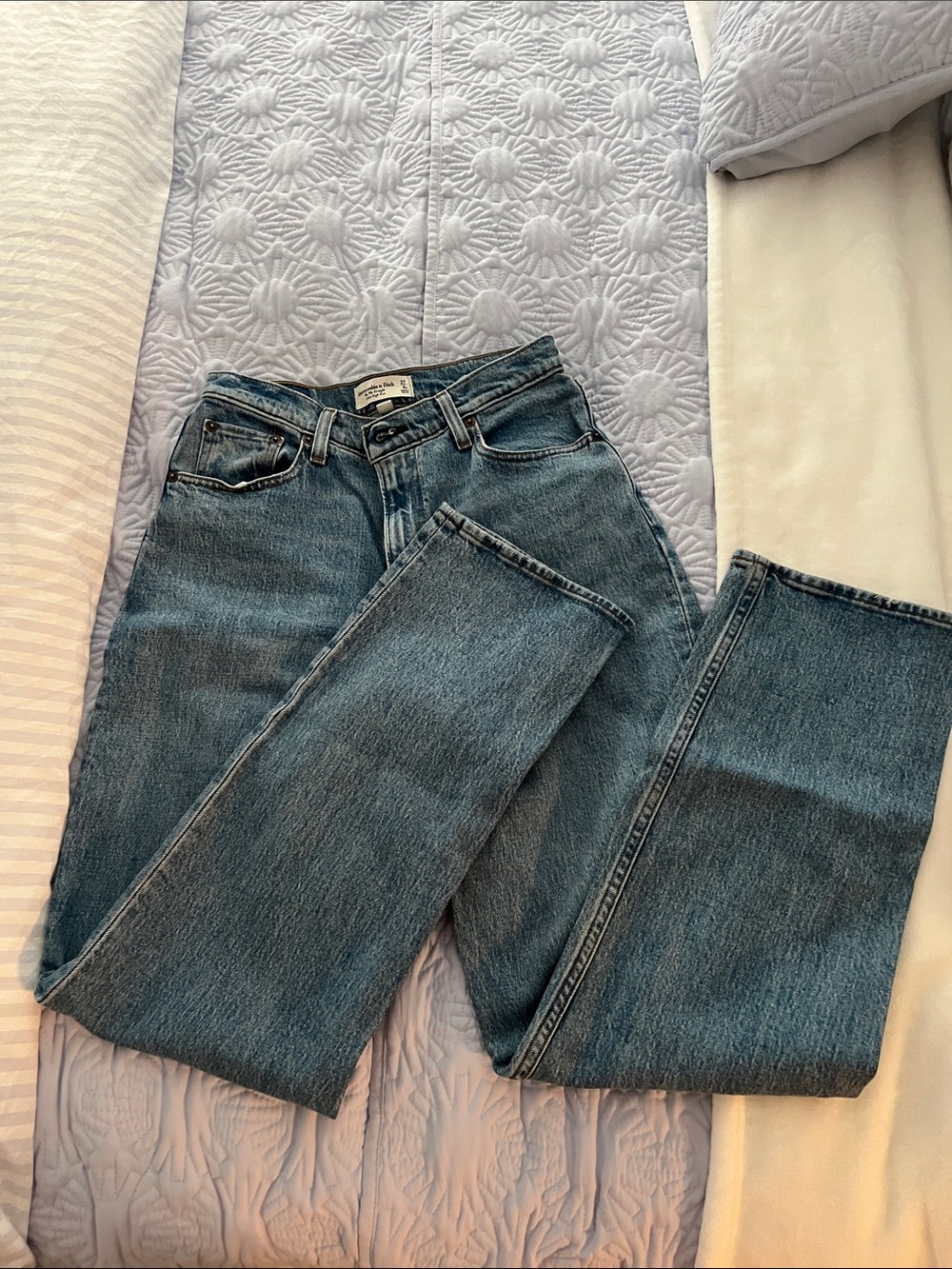 Abercrombie & Fitch Blue Straight-Leg Jeans